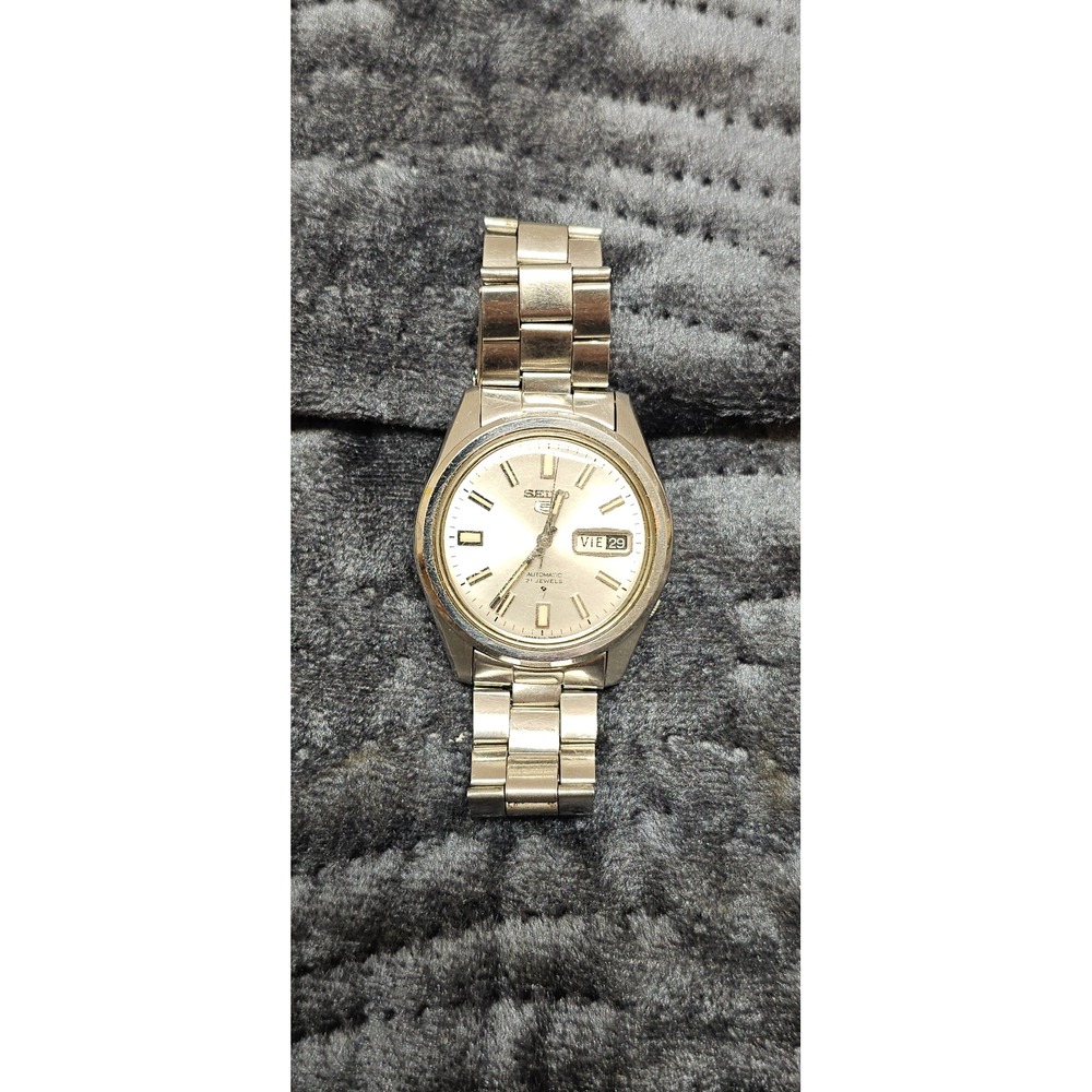 Seiko 5 Automatic 21 Jewels Vintage Watch 6119-8083 Stainless Steel Day Date